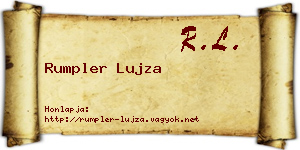 Rumpler Lujza névjegykártya